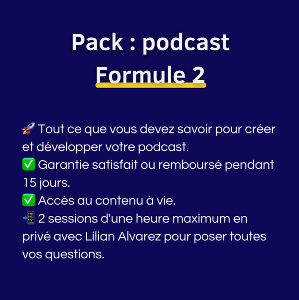 Pack : Podcast - formule 2